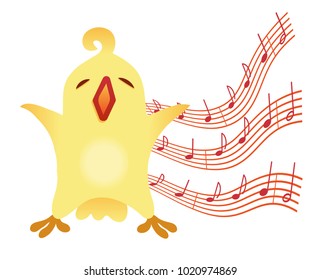 A little birdie sings Illustration for vocal lessons for children