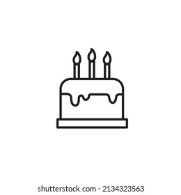 Little birthday cake line icon