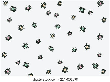 little black daisies print seamless vector