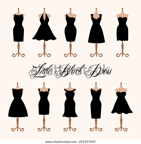 Little Black Dress Fashion Boutique Set Stock Vector (Royalty Free ...