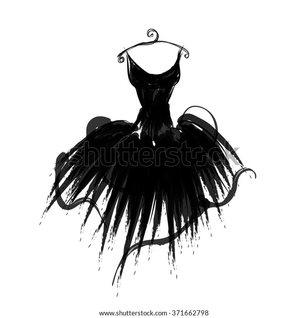 Petite robe noire. Dessin de mode ...
