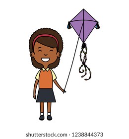 little black girl flying kite