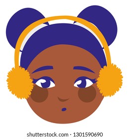 little black girl head with warm ears