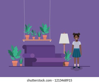 little black girl in livingroom