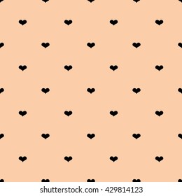 Little black hearts  seamless pattern. Template for prints, textile, wrapping and decoration, wallpaper. Fashion and modern design. Abstract stylish design. Vector illustration