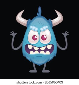 little blue baby monster cartoon