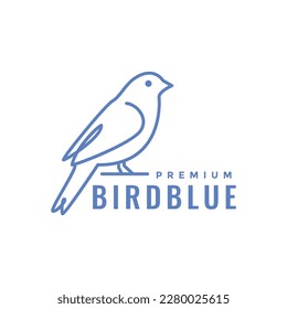 little blue bird beauty line minimal logo design vector