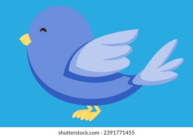 little blue bird vector illustration