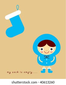 little blue christmas card