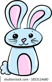 Little blue hare, illustration, vector on white background