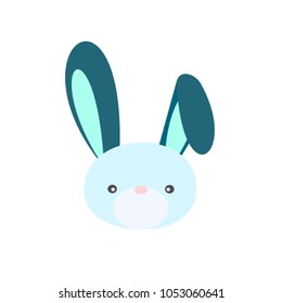 A little blue rabbit. Animal and Easter concept. Vector