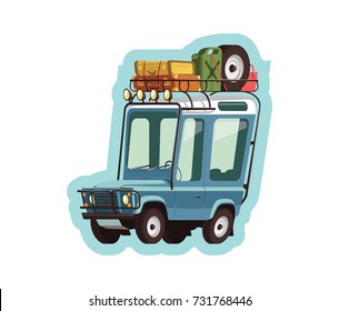 Little blue safari jeep