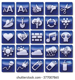 Little blue web icons for business