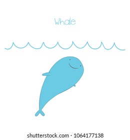 Little blue whale. Vector illustration