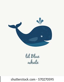 Little Blue Whale, vector illustration