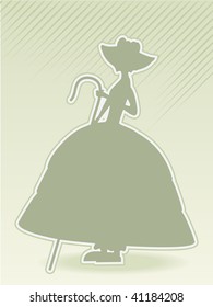 little bo peep green silhouette vector