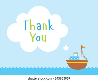 little boat thank you card