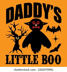Daddy’s Little boo, halloween tshirt design