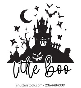 Little Boo - Happy Halloween T shirt Design, Happy Halloween, thanksgiving, fall, pumpkin, Quotes Design, Vector EPS Editable Files, can you download this Design.