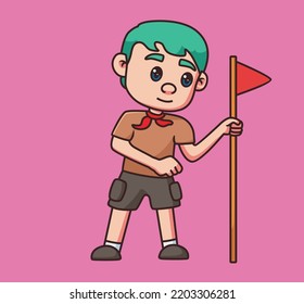 little boy adventure cartoon illustration
