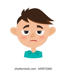 Little Boy Angry Face Expression Cartoon Stock Vector (Royalty Free ...