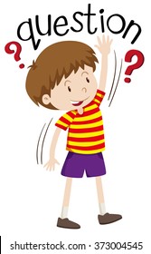 Little Boy Asking Question Illustration