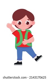 kleiner Junge mit Rucksack-Symbol