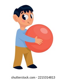 niño pequeño con carácter de globo