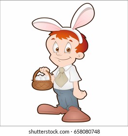 Little boy with a basket