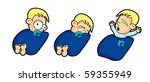 little boy in bed - vector illustration