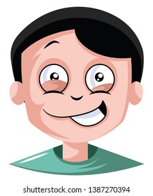 Little boy being very naughty illustration vector on white background