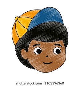little boy black head character