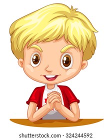 Little boy with blond hair illustration