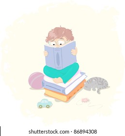 Little boy with book