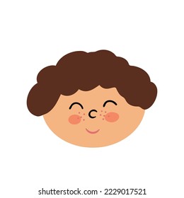 Little boy, brunet, avatar. Vector Illustration for printing, backgrounds, covers and packaging. Image can be used for greeting cards, posters, stickers and textile. Isolated on white background.
