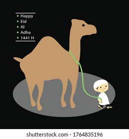 A little boy with camel.