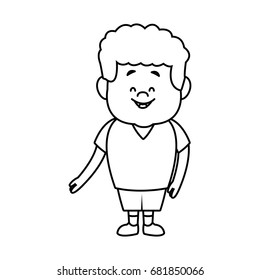 little boy cartoon character cute kid standing