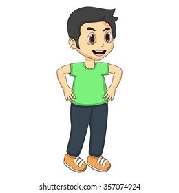 Little boy cartoon vector illustration