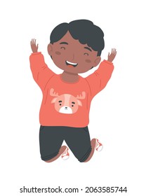 little boy celebrating character
