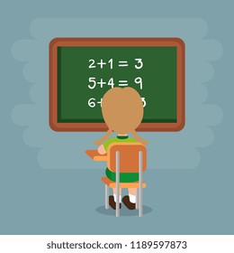little boy with chalkboard
