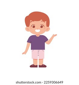Little Boy character. Elementary School Kids Wearing Uniform Illustration