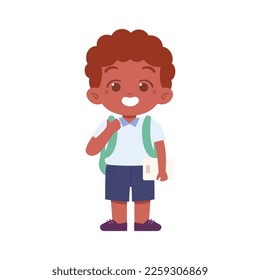 Caracter de niño pequeño. Niños De La Escuela Primaria Con Ilustración Uniforme