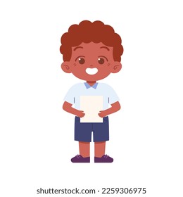 Little Boy character. Elementary School Kids Wearing Uniform Illustration