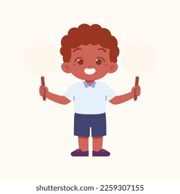 Little Boy character. Elementary School Kids Wearing Uniform Illustration