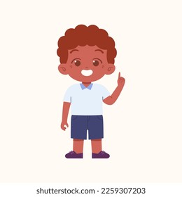 Little Boy character. Elementary School Kids Wearing Uniform Illustration