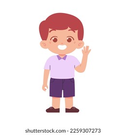 Little Boy character. Elementary School Kids Wearing Uniform Illustration