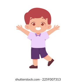 Caracter de niño pequeño. Niños De La Escuela Primaria Con Ilustración Uniforme