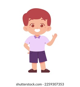Little Boy character. Elementary School Kids Wearing Uniform Illustration