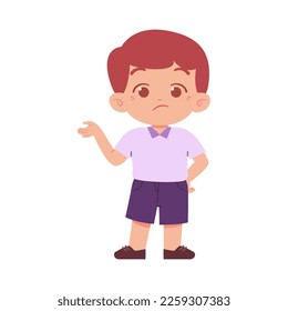 Caracter de niño pequeño. Niños De La Escuela Primaria Con Ilustración Uniforme