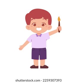 Little Boy character. Elementary School Kids Wearing Uniform Illustration